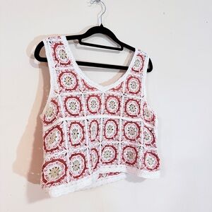 Rachel Zoe Crochet Crop Tank Top S/M